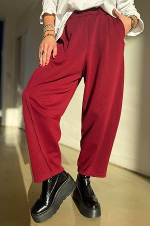 Sola Smart Tech Barrel Pant Burgundy
